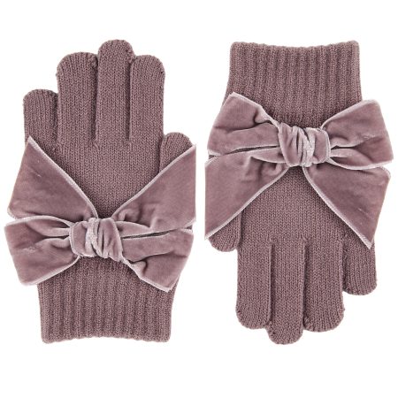 GLOVES BOW VELVET
