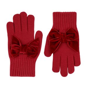 GLOVES BOW VELVET