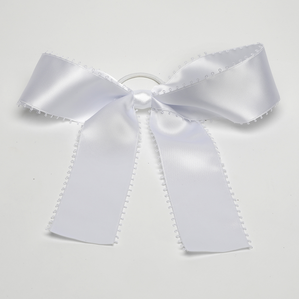 Satin bow in white